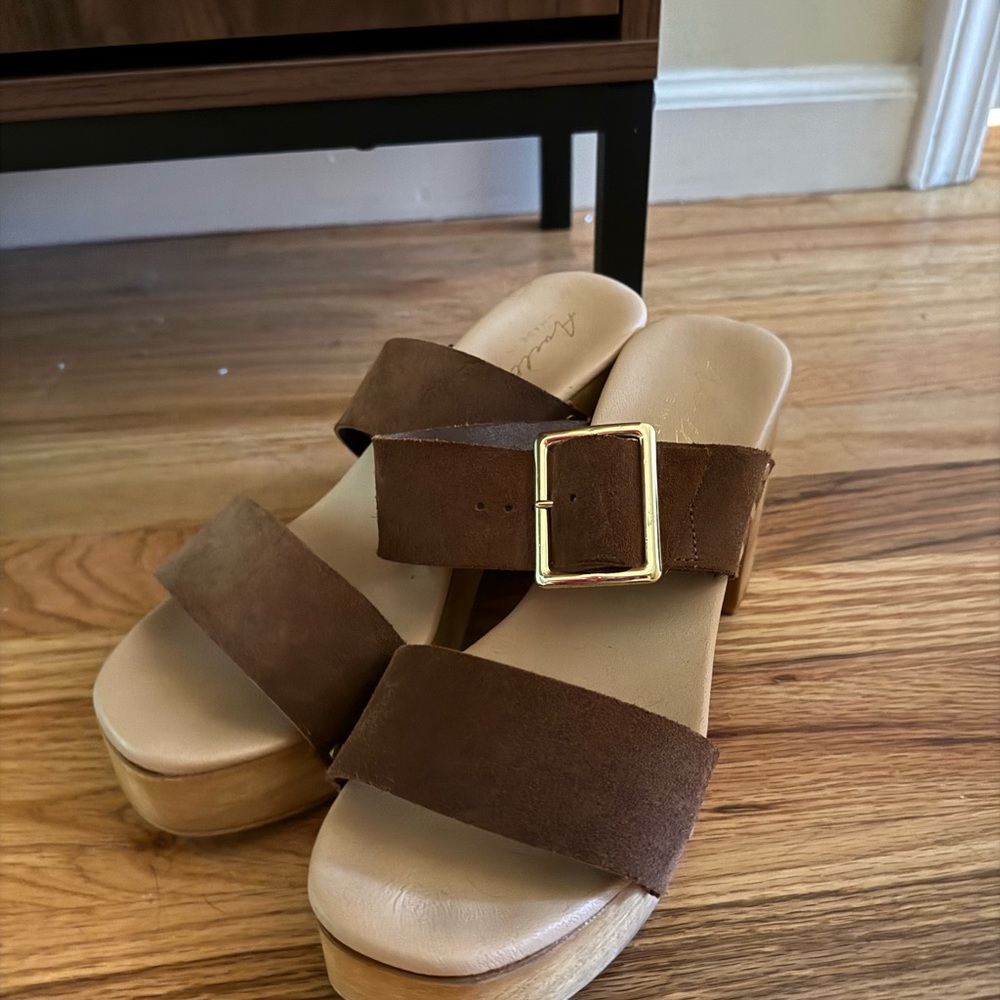 Italian Brown Suede Women's Sandals